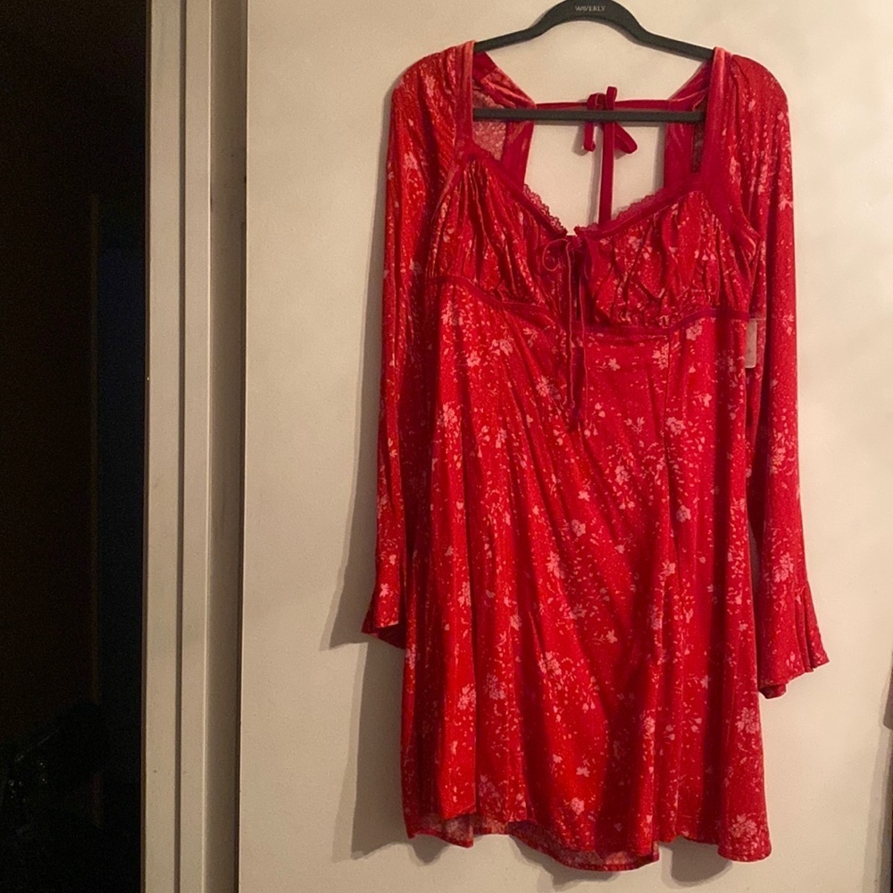 Free People Tess Floral Print Velvet Mini Dress - Picture 4 of 10